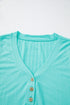 Exclusive Ribbed Button V Neck Tank Short Set
