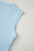 Exclusive Ribbed Button V Neck Tank Short Set