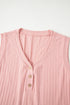 Exclusive Ribbed Button V Neck Tank Short Set