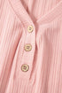 Exclusive Ribbed Button V Neck Tank Short Set