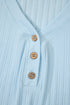 Exclusive Ribbed Button V Neck Tank Short Set