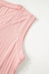 Exclusive Ribbed Button V Neck Tank Short Set