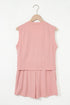 Exclusive Ribbed Button V Neck Tank Short Set