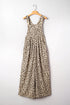 Exclusive Ribbed Leopard Print Wide Leg Bib Jumpsuit