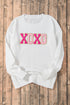 Exclusive Sequin XOXO Graphic Round Neck Pullover Sweater