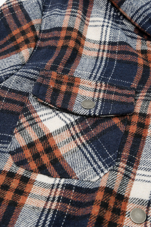 Exclusive Sherpa Fleece Lined Hooded Plaid Shacket