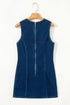 Exclusive Sleeveless Zipped Front Bodycon Denim Mini Dress