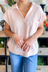 Exclusive Solid Collared V Neck Ribbed Tee