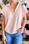 Exclusive Solid Collared V Neck Ribbed Tee