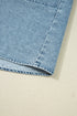 Exclusive Solid Denim Smocked Cuff Flared Shirt Mini Dress