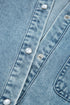 Exclusive Solid Denim Smocked Cuff Flared Shirt Mini Dress