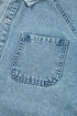 Exclusive Solid Denim Smocked Cuff Flared Shirt Mini Dress