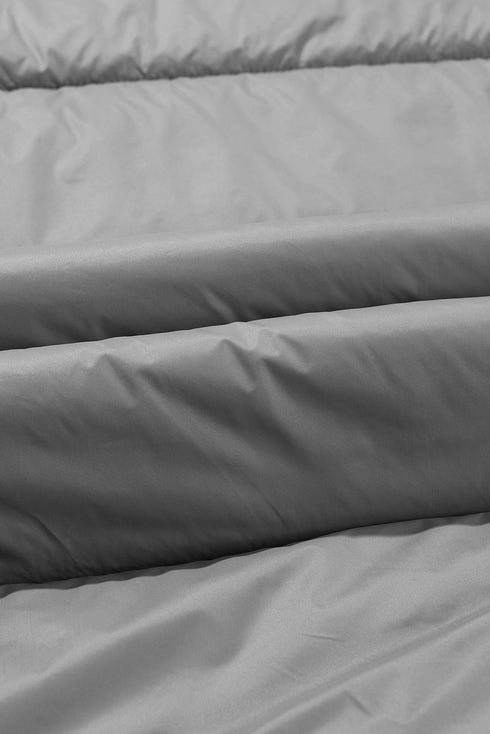 Exclusive Solid Long Quilted Hooded Puffer Vest