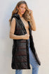 Exclusive Solid Long Quilted Hooded Puffer Vest