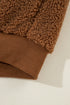 Exclusive Solid Sherpa Fleece Ribbed Collar Bomber Jacket