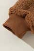 Exclusive Solid Sherpa Fleece Ribbed Collar Bomber Jacket