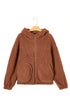 Exclusive Solid Sherpa Fleece Zip Up Hooded Jacket