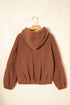 Exclusive Solid Sherpa Fleece Zip Up Hooded Jacket