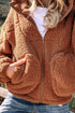Exclusive Solid Sherpa Fleece Zip Up Hooded Jacket