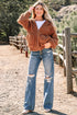 Exclusive Solid Sherpa Fleece Zip Up Hooded Jacket