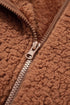 Exclusive Solid Sherpa Fleece Zip Up Hooded Jacket