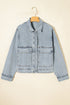 Exclusive Street Style Zip Up Washed Denim Jacket