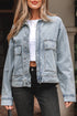 Exclusive Street Style Zip Up Washed Denim Jacket