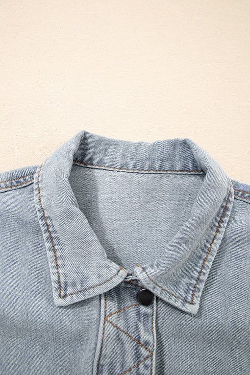 Exclusive Street Style Zip Up Washed Denim Jacket