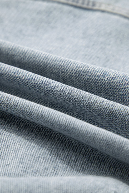 Exclusive Street Style Zip Up Washed Denim Jacket