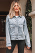 Exclusive Street Style Zip Up Washed Denim Jacket