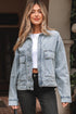 Exclusive Street Style Zip Up Washed Denim Jacket
