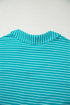 Exclusive Striped V Neck Tee And Casual Short Sets