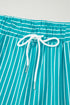 Exclusive Striped V Neck Tee And Casual Short Sets