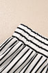 Exclusive Striped V Neck Tee And Casual Short Sets