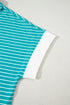 Exclusive Striped V Neck Tee And Casual Short Sets