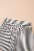 Exclusive Striped V Neck Tee And Casual Short Sets