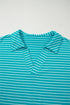 Exclusive Striped V Neck Tee And Casual Short Sets