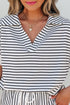 Exclusive Striped V Neck Tee And Casual Short Sets