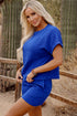 Exclusive Textured Jacquard Button Tee And Short Set