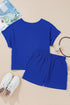 Exclusive Textured Jacquard Button Tee And Short Set