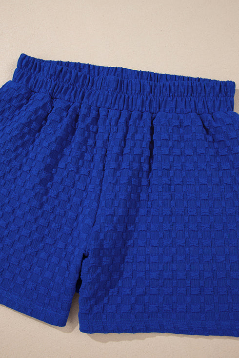 Exclusive Textured Jacquard Button Tee And Short Set