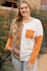 Exclusive Textured Patchwork Paneled Pocket Top