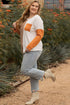 Exclusive Textured Patchwork Paneled Pocket Top