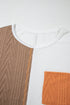 Exclusive Textured Patchwork Paneled Pocket Top