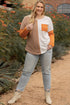 Exclusive Textured Patchwork Paneled Pocket Top