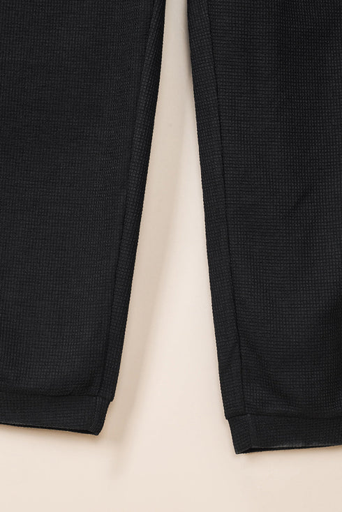 Exclusive Textured Ribbed Sleeveless V Neck Pocketed Jumpsuit