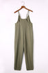 Exclusive Textured Ribbed Sleeveless V Neck Pocketed Jumpsuit