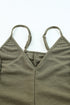 Exclusive Textured Ribbed Sleeveless V Neck Pocketed Jumpsuit