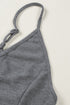 Exclusive Textured Ribbed Sleeveless V Neck Pocketed Jumpsuit