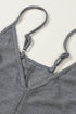 Exclusive Textured Ribbed Sleeveless V Neck Pocketed Jumpsuit